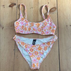 TRIANGL Floral Bikini Set with Orange and Pink Flowers